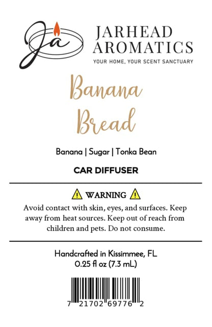 Banana Bread Car Diffuser | Ripe Banana, Walnut & Warm Vanilla