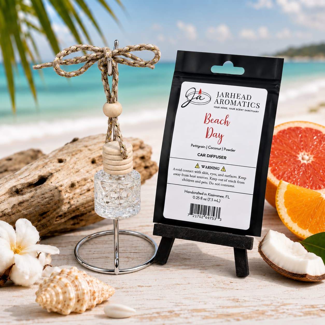 Beach Day Car Diffuser | Citrus, Coconut & Coastal Musk