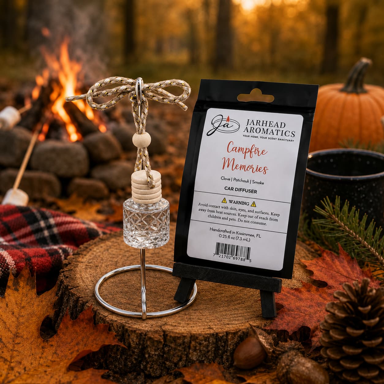 Campfire Memories Car Diffuser | Maple, Clove & Smoky Embers
