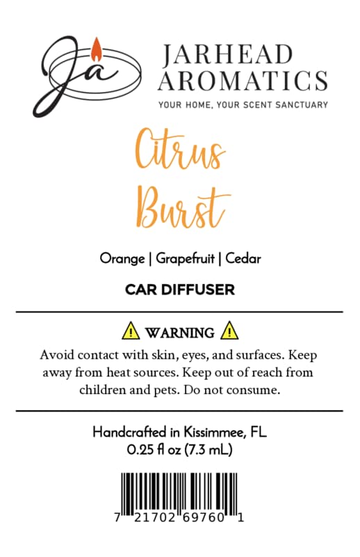 Citrus Burst Car Diffuser | Orange, Mango, Peach & Grapefruit