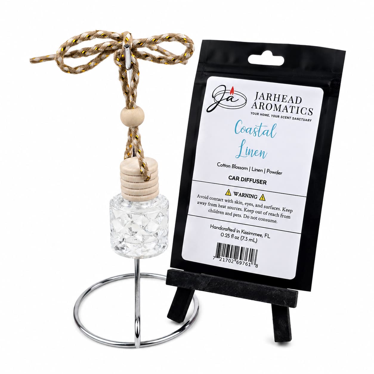Coastal Linen Car Diffuser | Fresh Linen, Ozone & Sandalwood