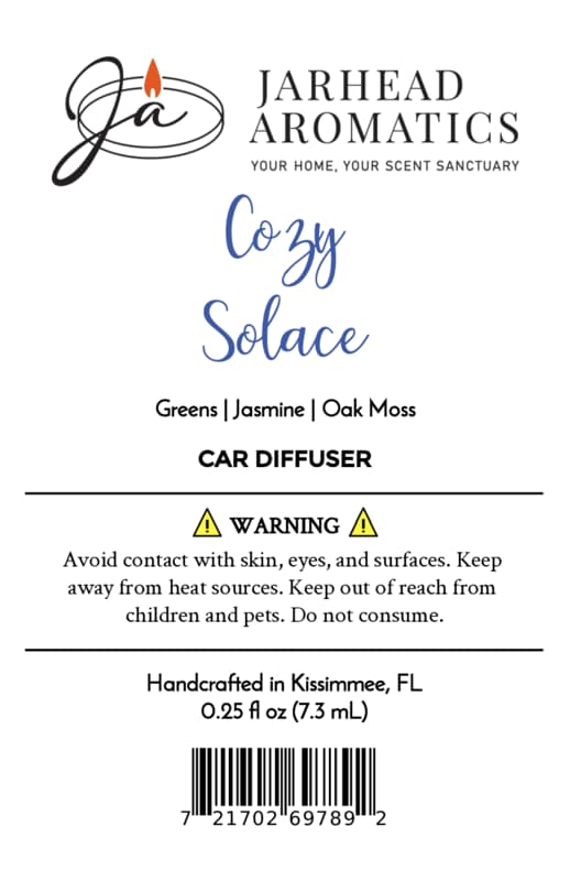 Cozy Solace Car Diffuser | Fresh Greens, Jasmine & Oak Moss