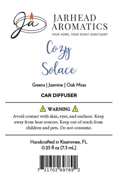 Cozy Solace Car Diffuser | Fresh Greens, Jasmine & Oak Moss