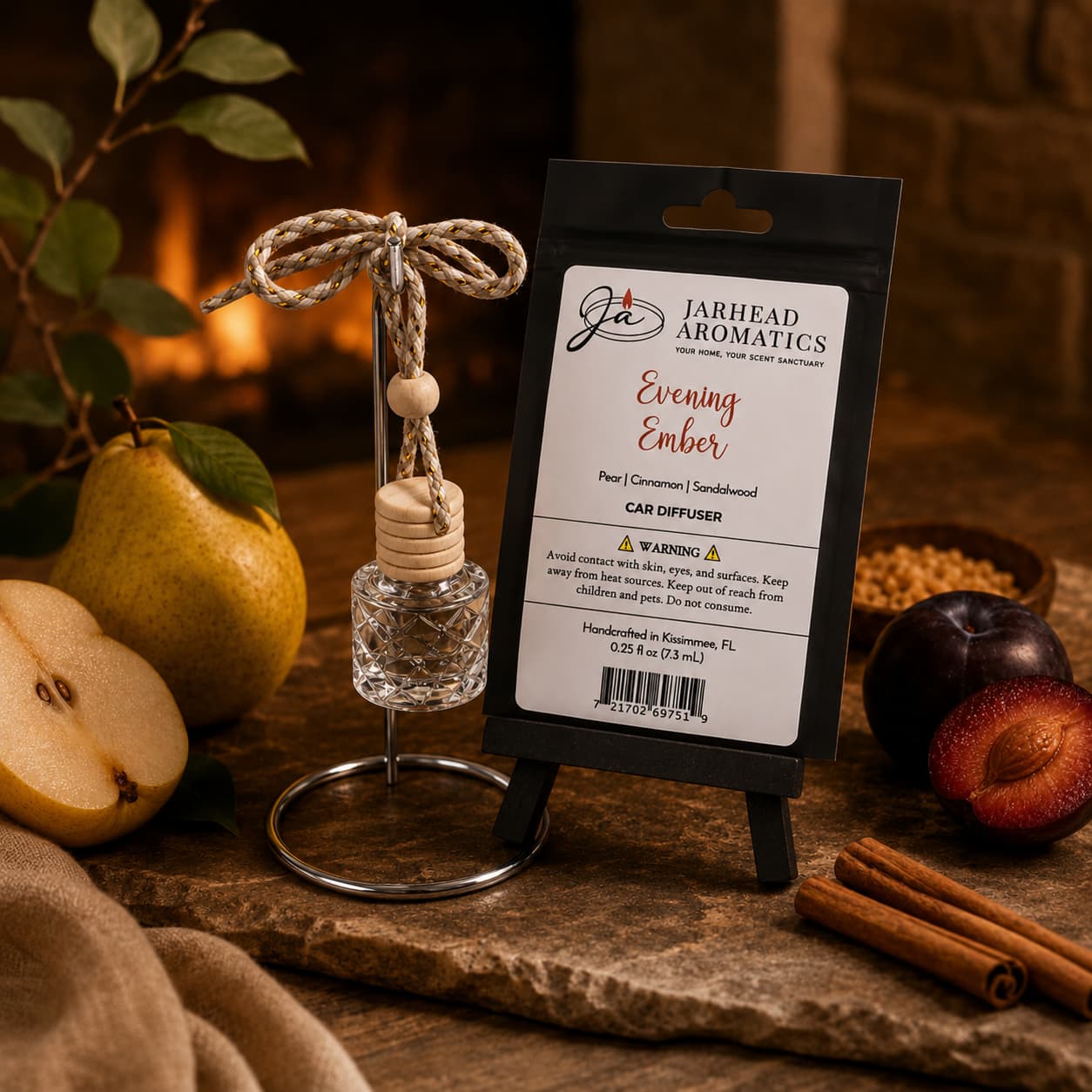 Evening Ember Car Diffuser | Plum, Sandalwood & Soft Smoke