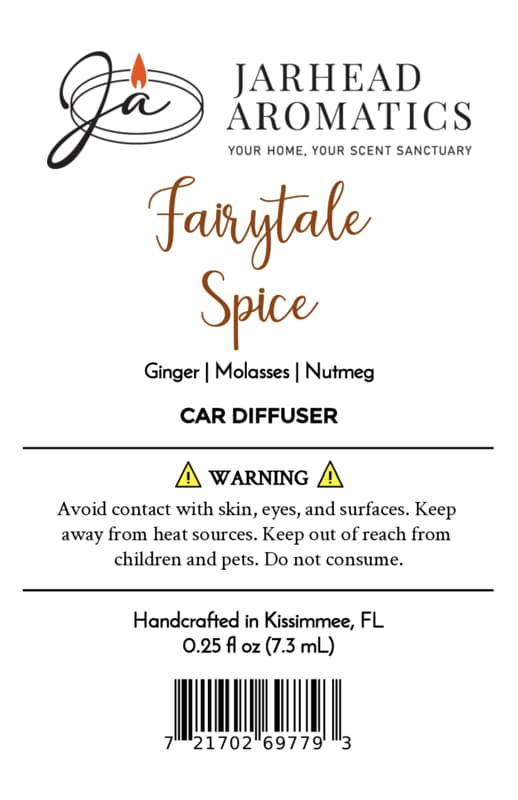 Fairytale Spice Car Diffuser | Gingerbread, Molasses & Warm Spice