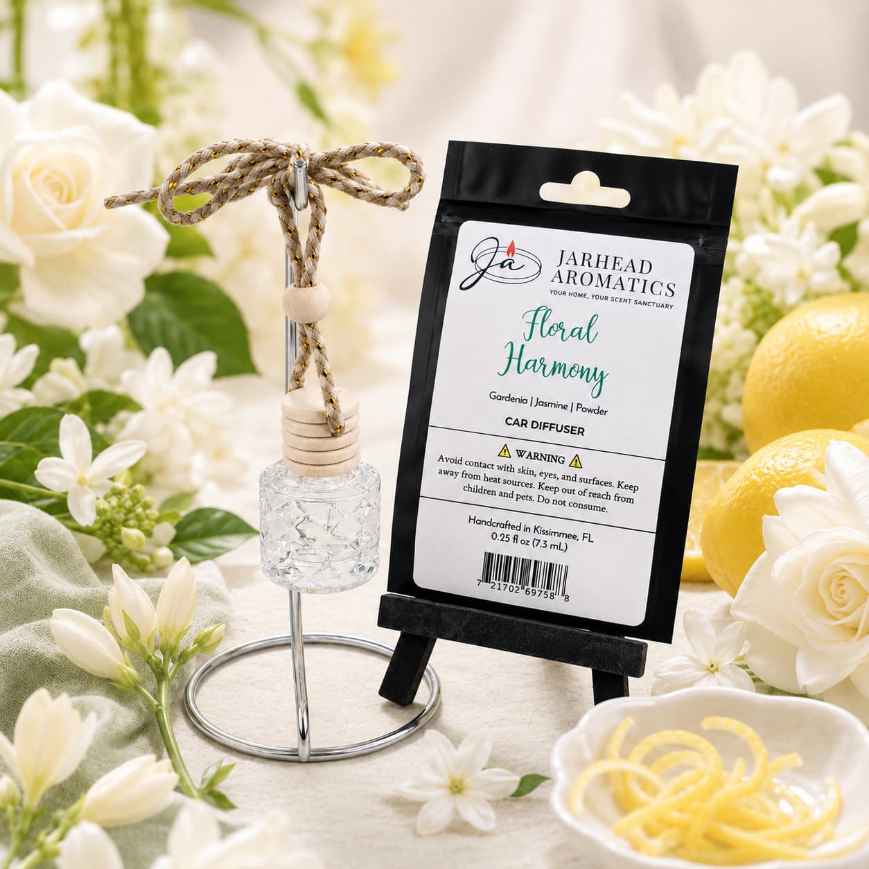 Floral Harmony Car Diffuser | Gardenia, Jasmine & Tuberose
