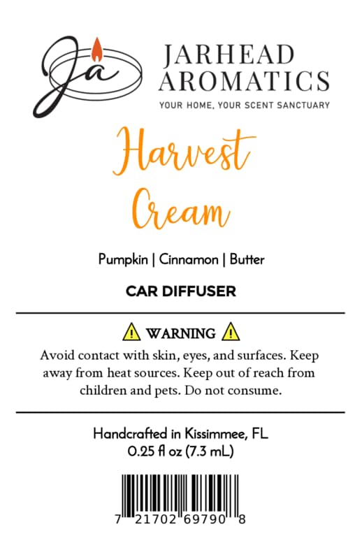 Harvest Cream Car Diffuser | Pumpkin Spice, Brown Sugar & Vanilla Cream