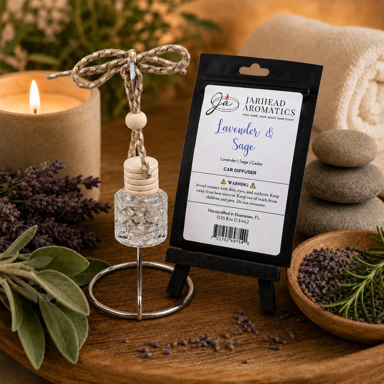 Lavender & Sage Car Diffuser | Lavender, Sage & Sandalwood