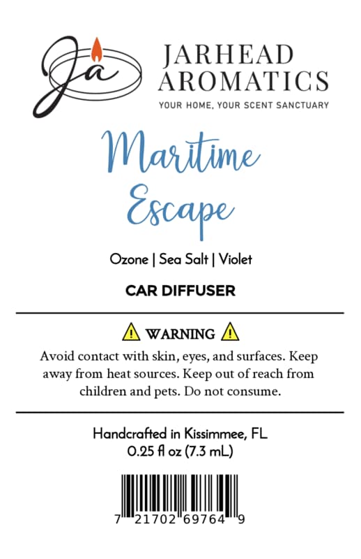 Maritime Escape Car Diffuser | Sea Salt, Ozone & Jasmine