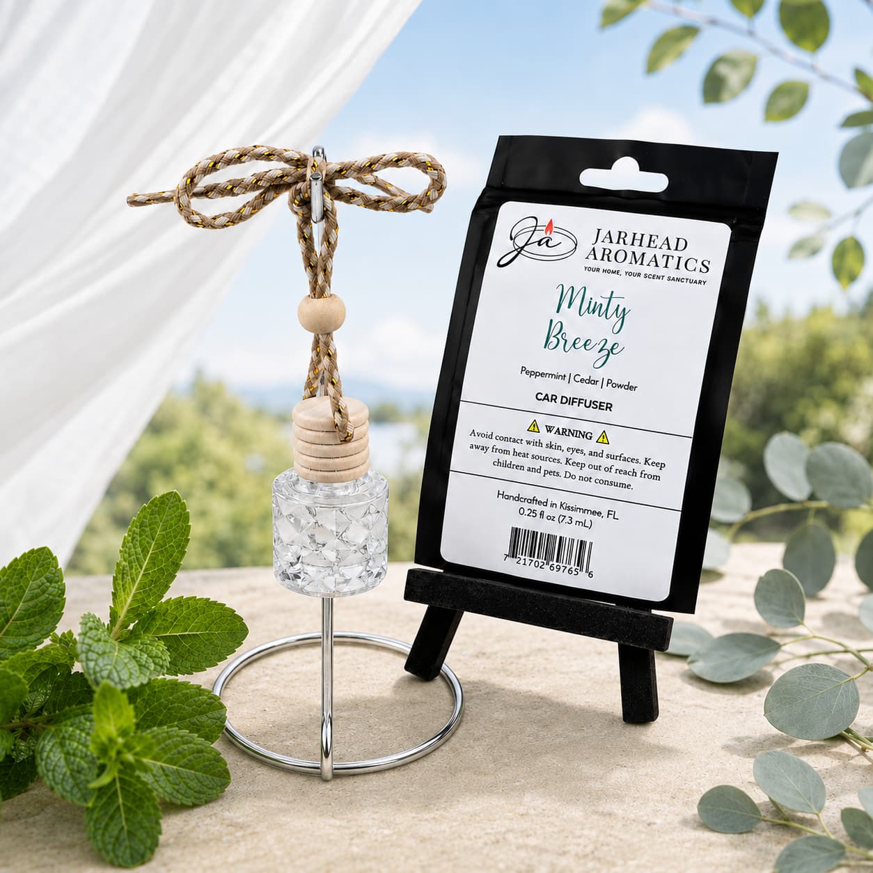Minty Breeze Car Diffuser | Peppermint, Eucalyptus & Cedarwood