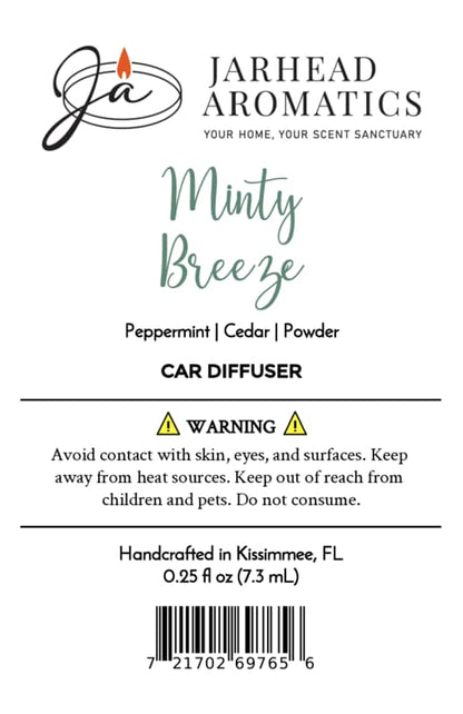 Minty Breeze Car Diffuser | Peppermint, Eucalyptus & Cedarwood
