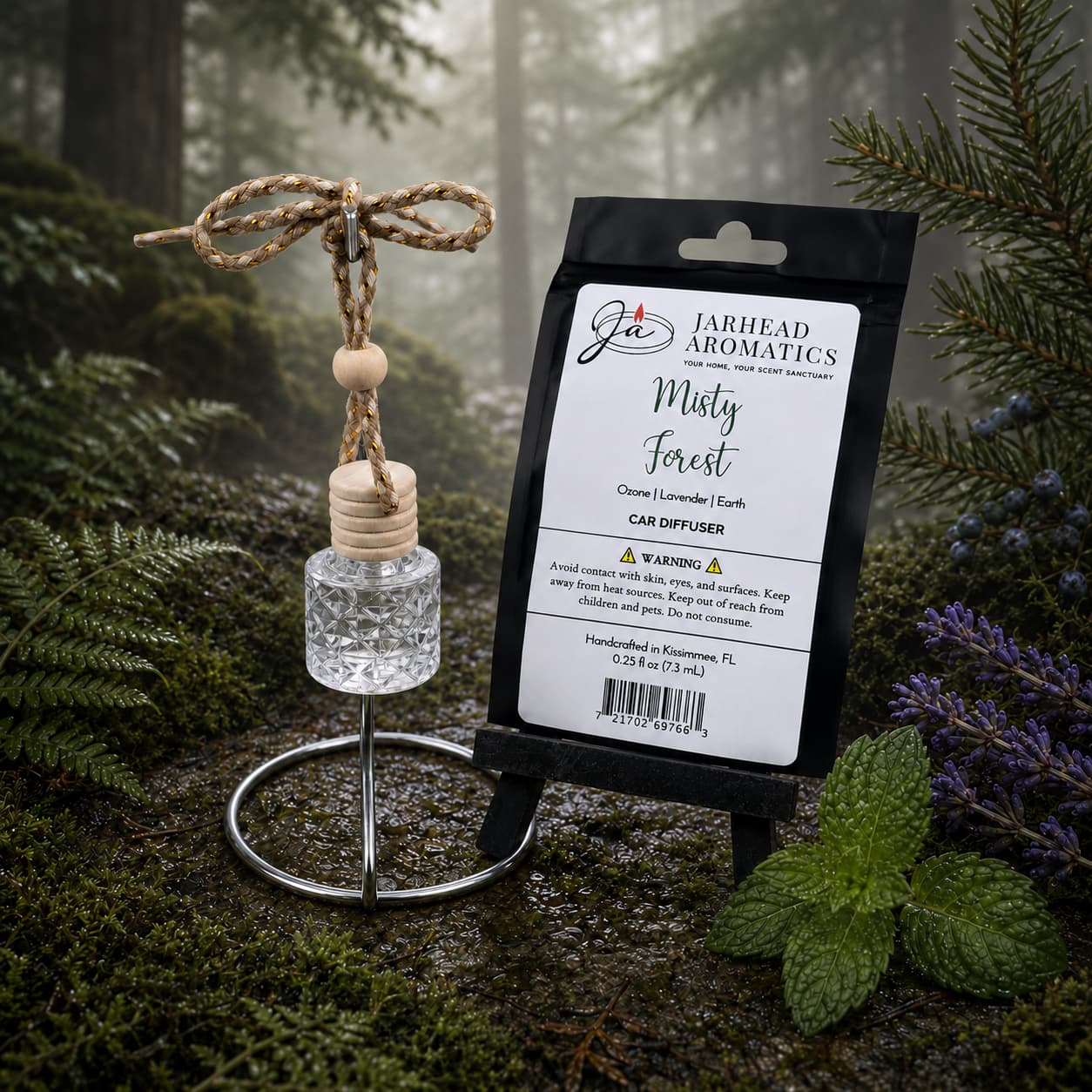 Misty Forest Car Diffuser | Moss, Juniper & Rain-Kissed Woods