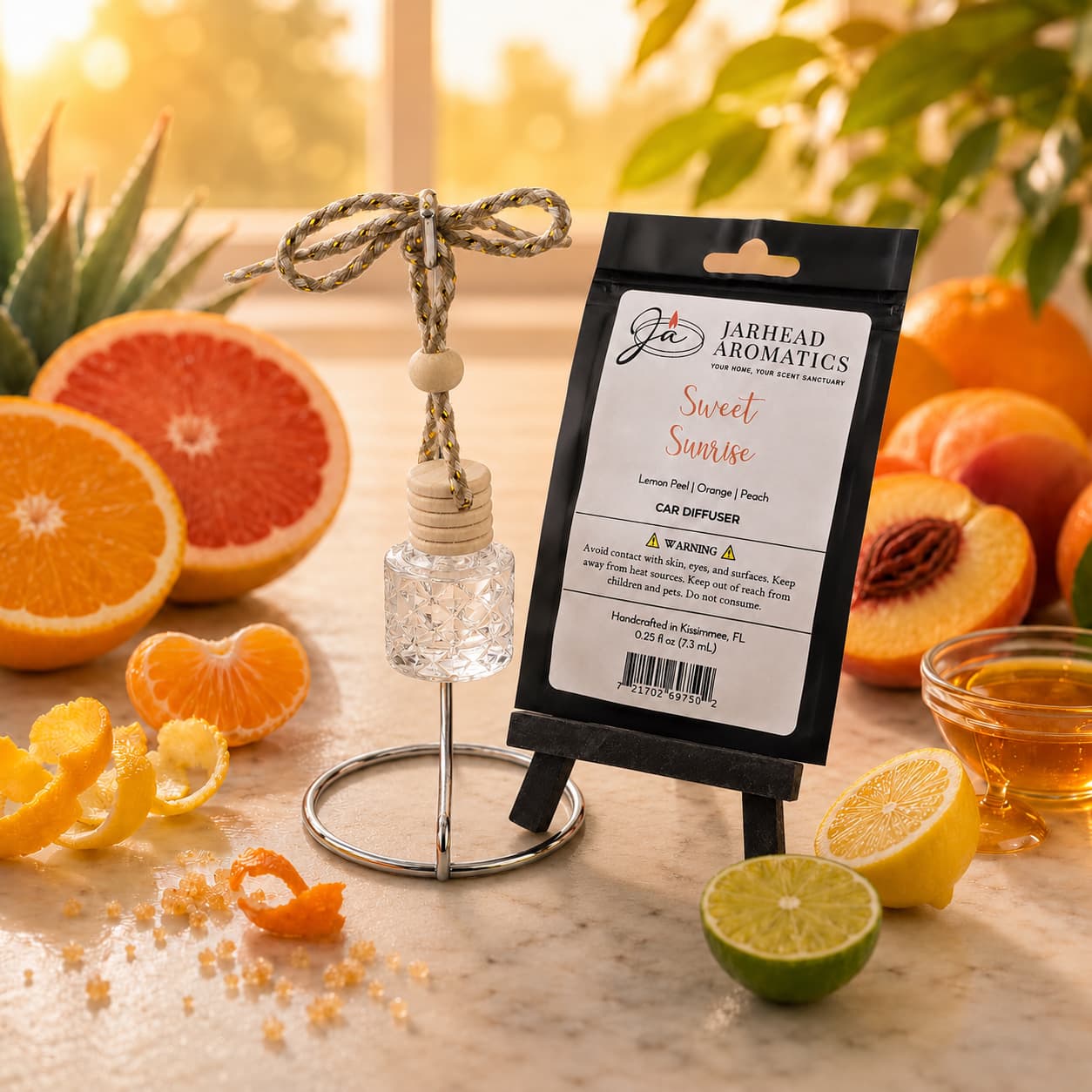 Sweet Sunrise Car Diffuser | Lemon, Orange & Juicy Peach