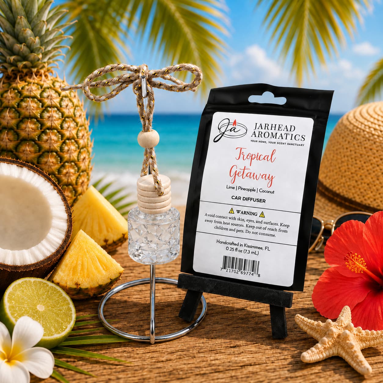 Tropical Getaway Car Diffuser | Coconut, Mango & Pineapple