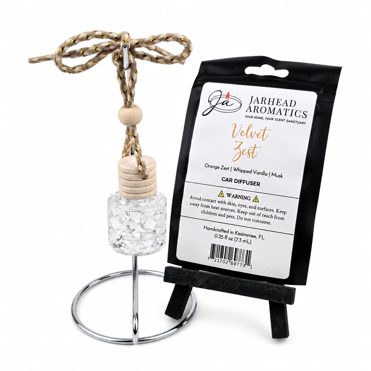 Velvet Zest Car Diffuser | Citrus, Vanilla & Caramel