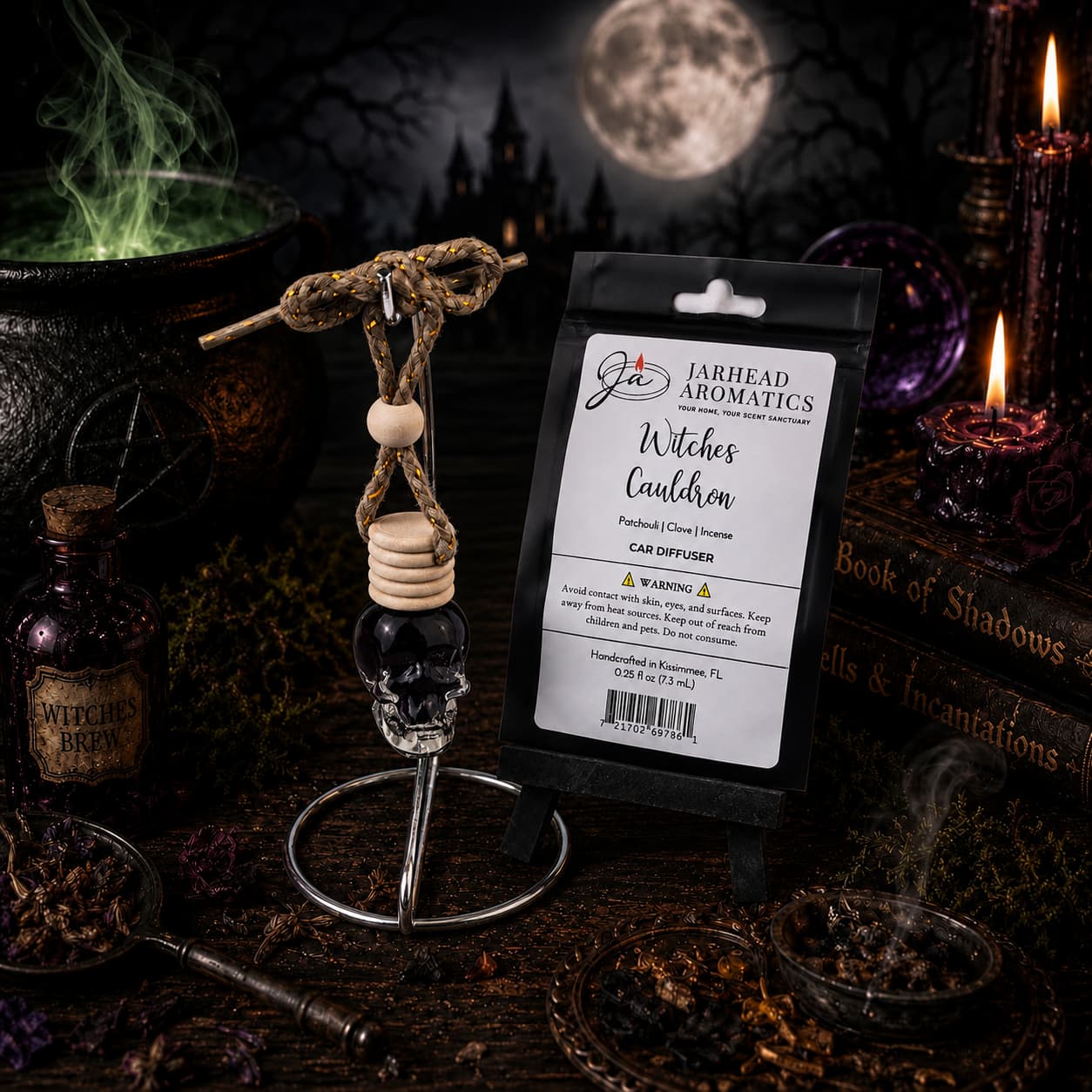 Witches Cauldron Car Diffuser | Orange Blossom, Patchouli & Dark Incense