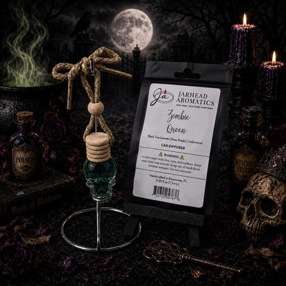 Zombie Queen Car Diffuser | Black Tea, Rose Petals & Cedarwood