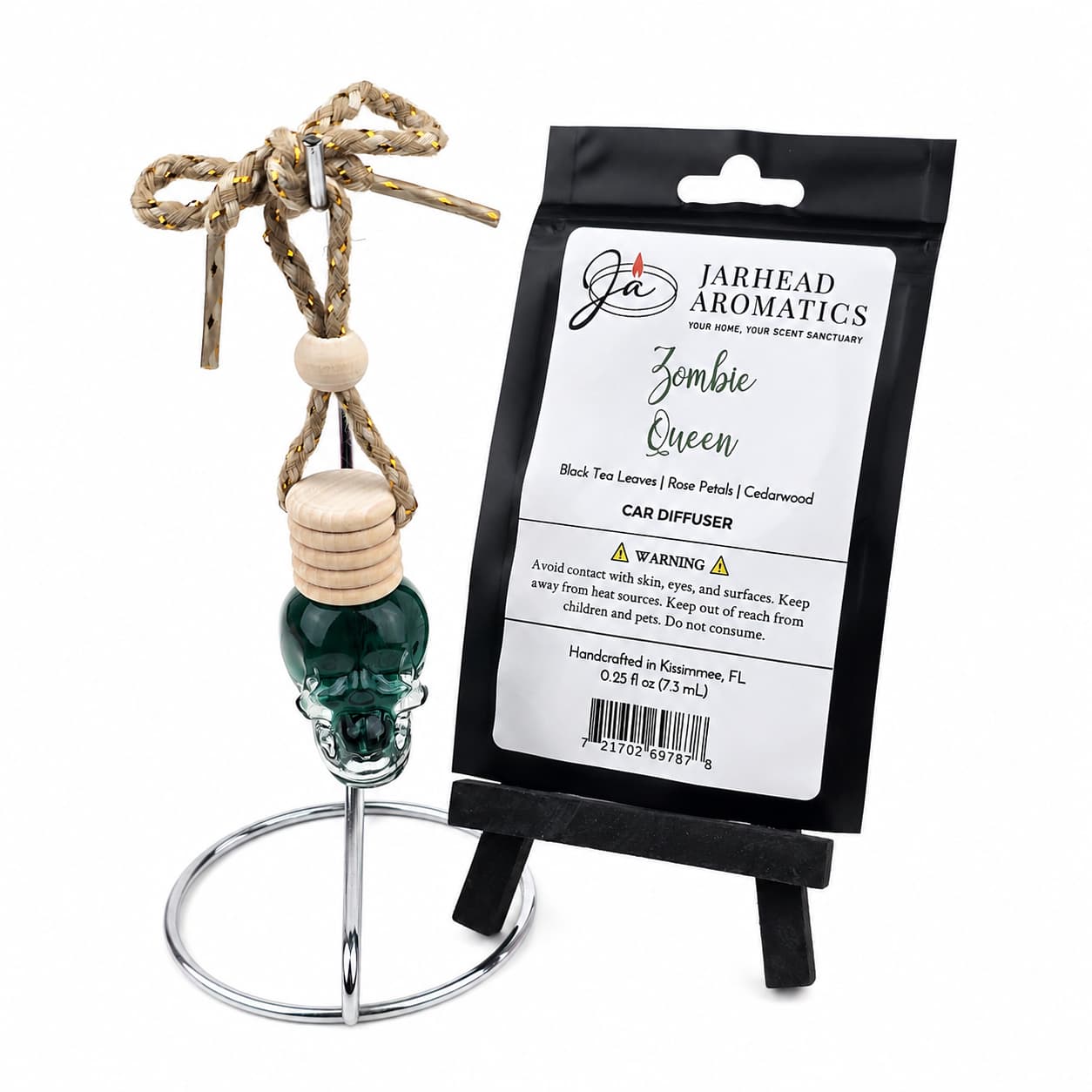 Zombie Queen Car Diffuser | Black Tea, Rose Petals & Cedarwood