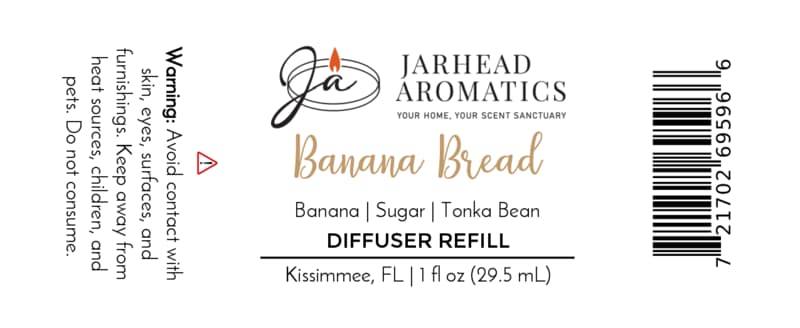 Banana Bread Car Diffuser Refill | Ripe Banana, Walnut & Warm Vanilla