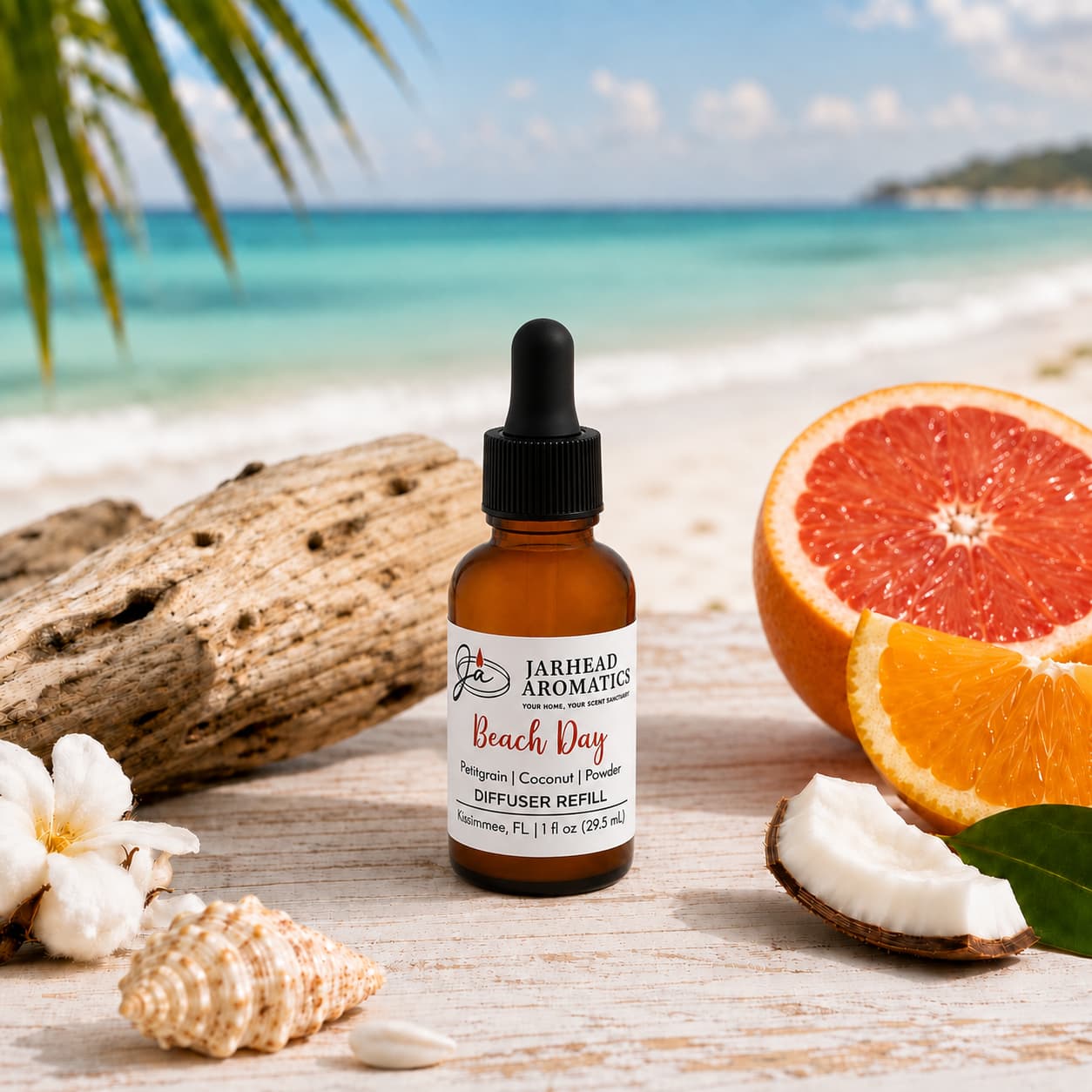 Beach Day Car Diffuser Refill | Citrus, Coconut & Coastal Musk