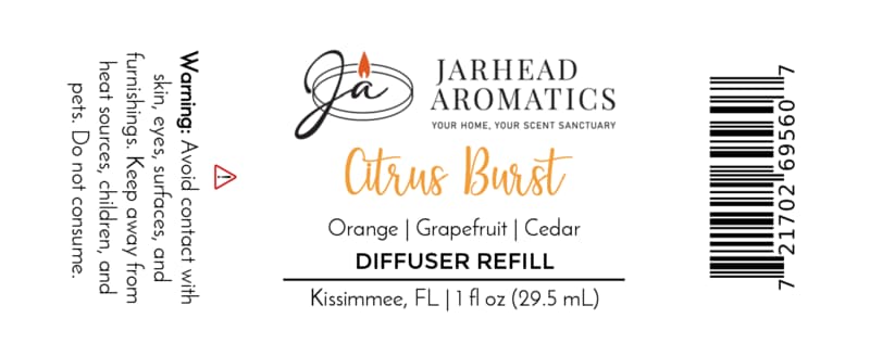 Citrus Burst Car Diffuser Refill | Orange, Mango, Peach & Grapefruit