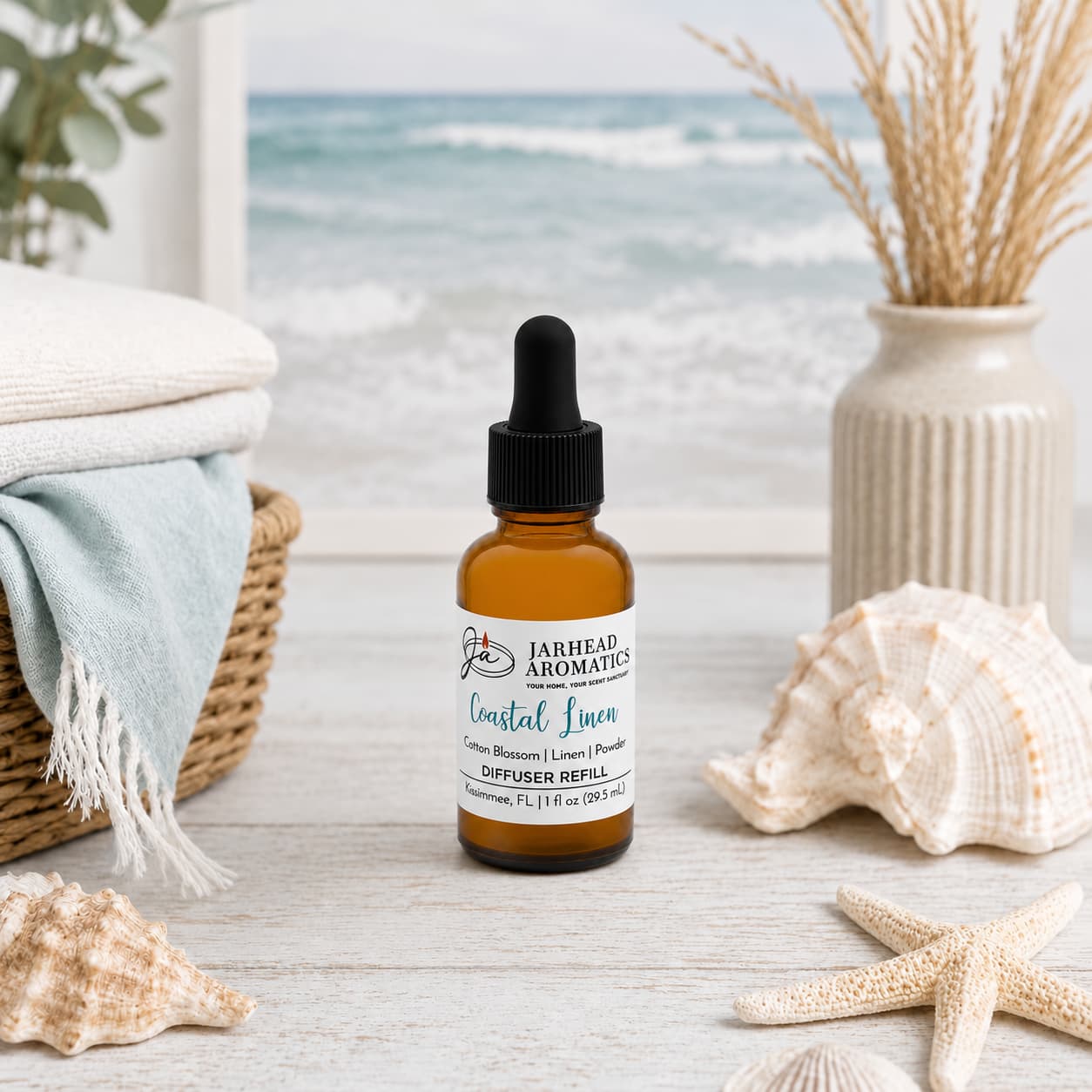 Coastal Linen Car Diffuser Refill | Fresh Linen, Ozone & Sandalwood