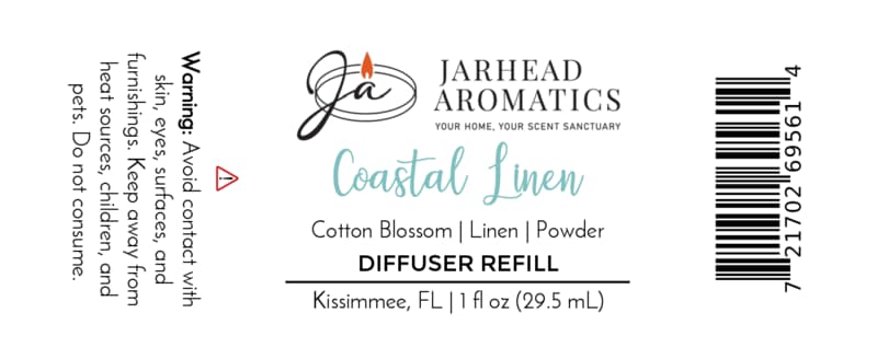 Coastal Linen Car Diffuser Refill | Fresh Linen, Ozone & Sandalwood