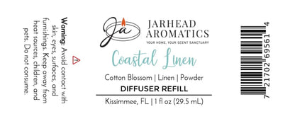 Coastal Linen Car Diffuser Refill | Fresh Linen, Ozone & Sandalwood