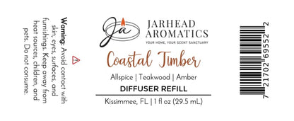Coastal Timber Car Diffuser Refill | Teakwood, Leather & Warm Amber