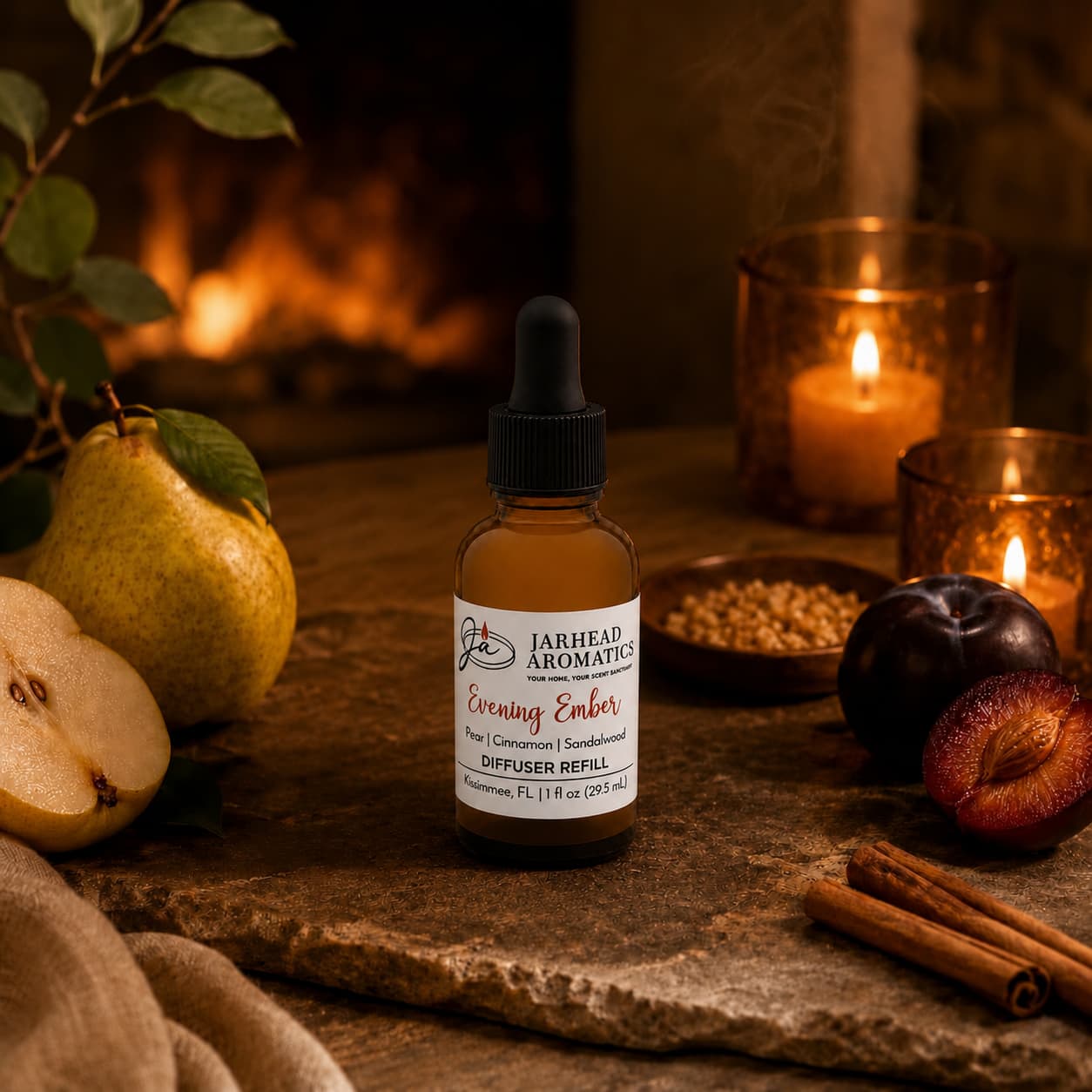 Evening Ember Car Diffuser Refill | Plum, Sandalwood & Soft Smoke