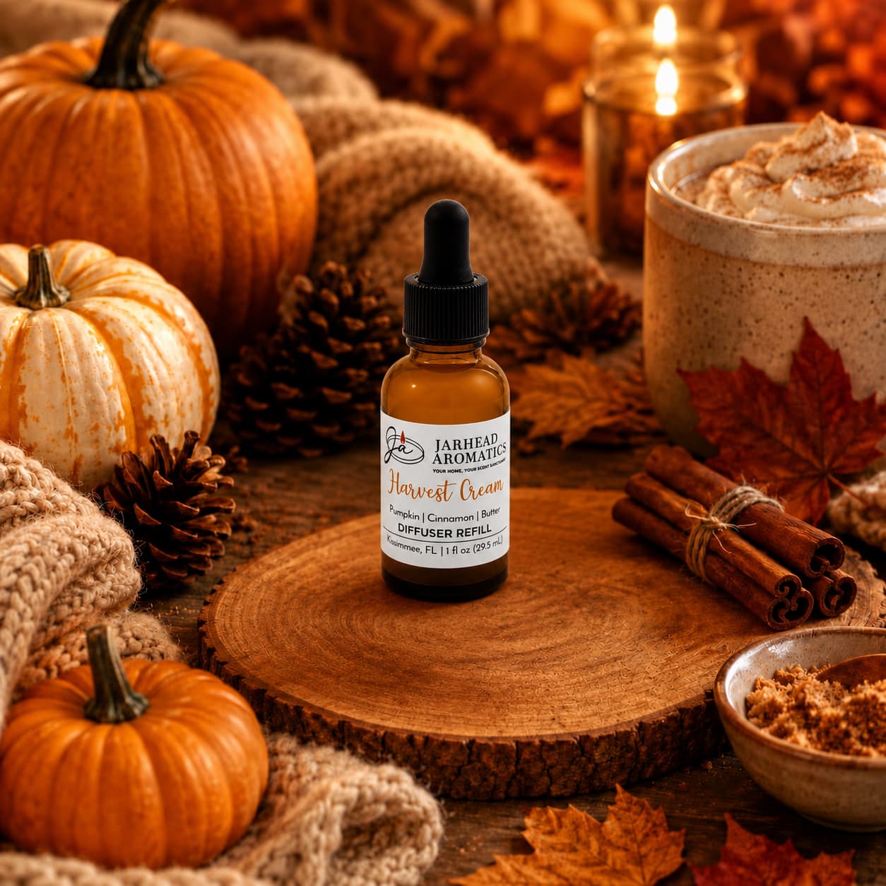 Harvest Cream Car Diffuser Refill | Pumpkin Spice, Brown Sugar & Vanilla Cream