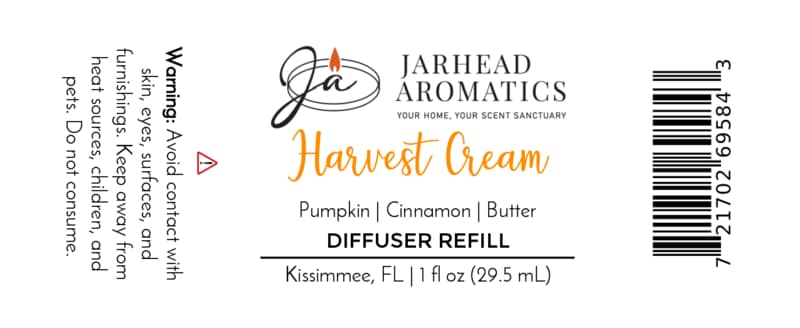 Harvest Cream Car Diffuser Refill | Pumpkin Spice, Brown Sugar & Vanilla Cream
