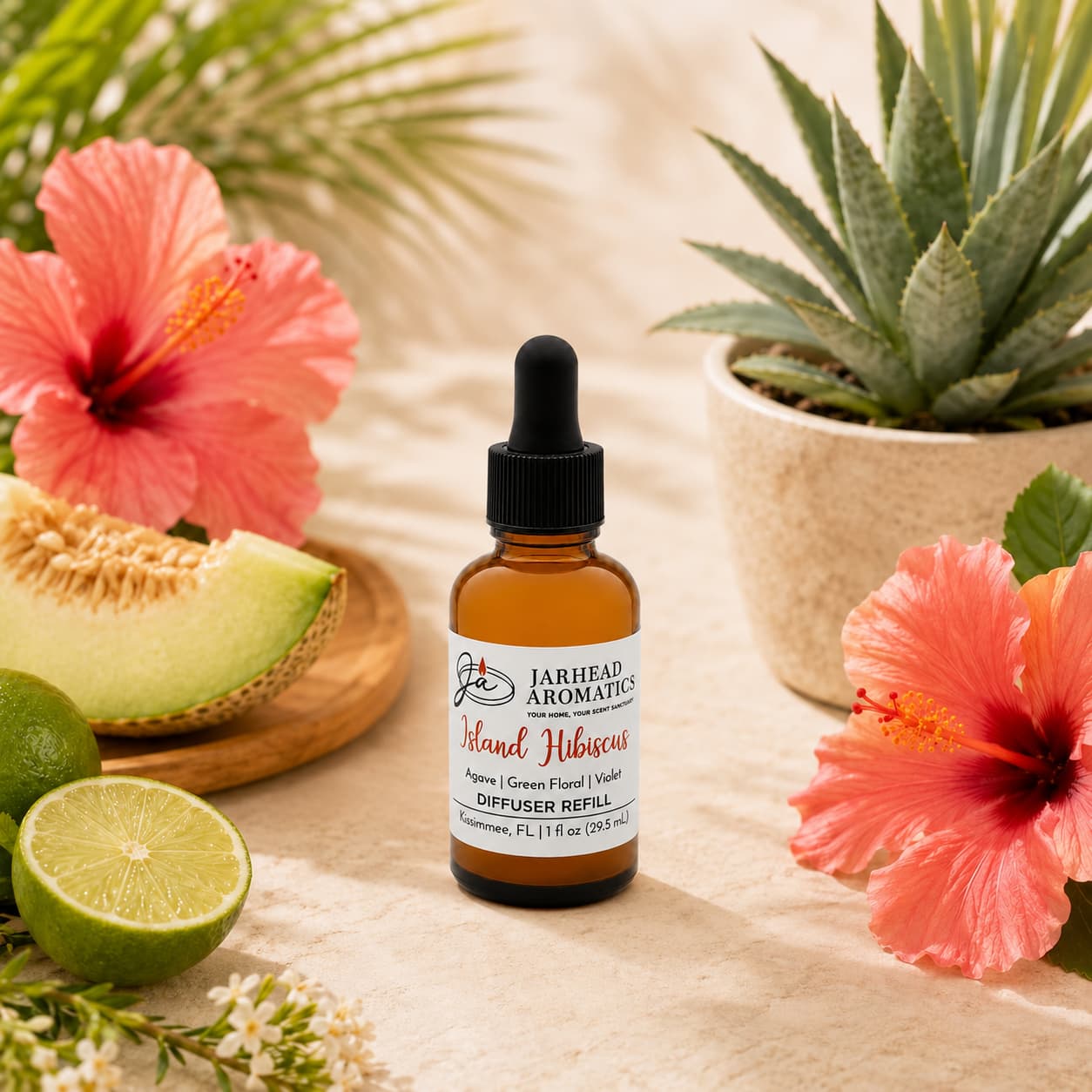 Island Hibiscus Car Diffuser Refill | Honeydew, Lime & Tropical Florals