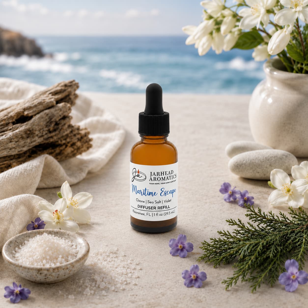 Maritime Escape Car Diffuser Refill | Sea Salt, Ozone & Jasmine