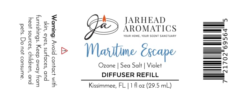 Maritime Escape Car Diffuser Refill | Sea Salt, Ozone & Jasmine