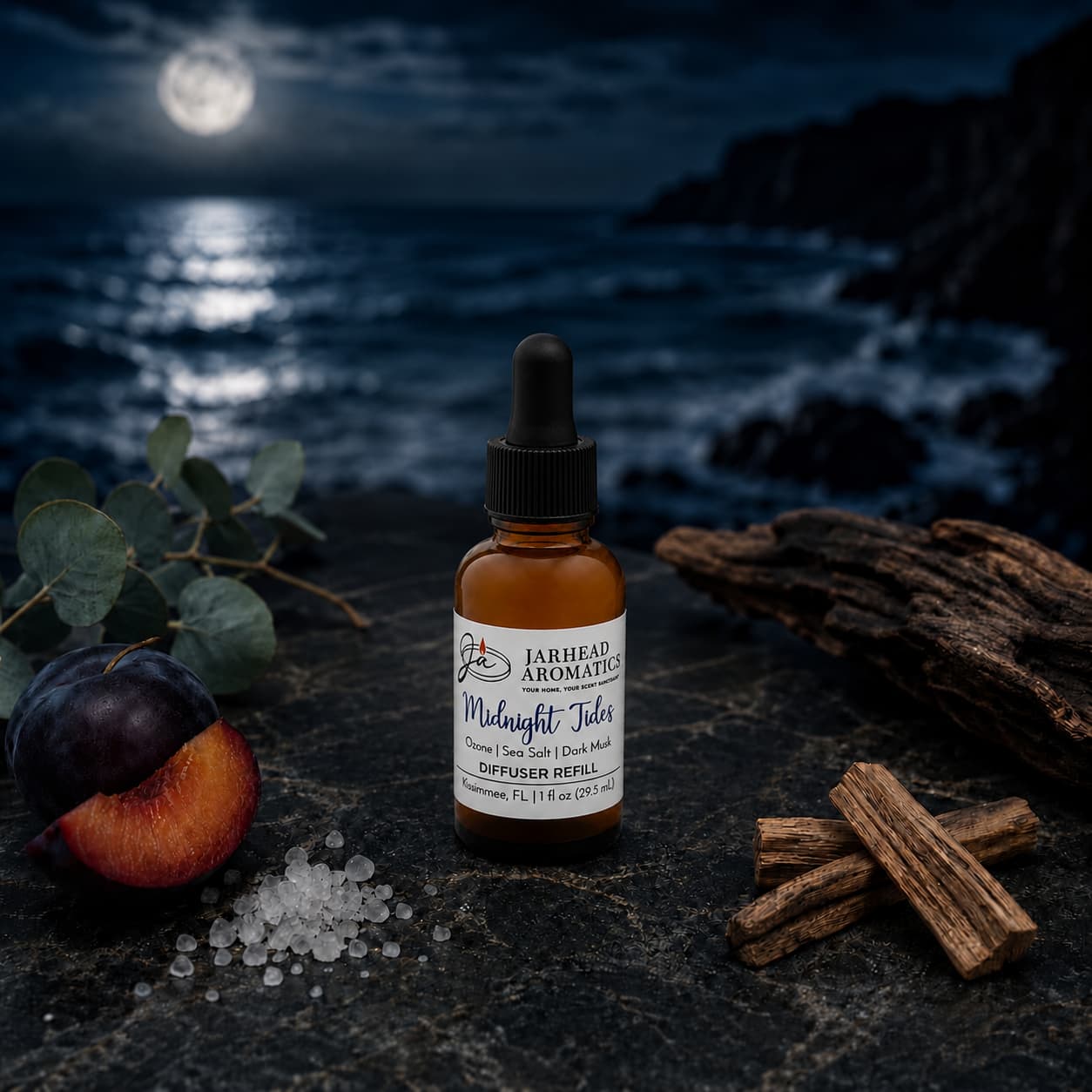 Midnight Tides Car Diffuser Refill | Sea Salt, Sandalwood & Dark Musk