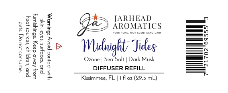 Midnight Tides Car Diffuser Refill | Sea Salt, Sandalwood & Dark Musk