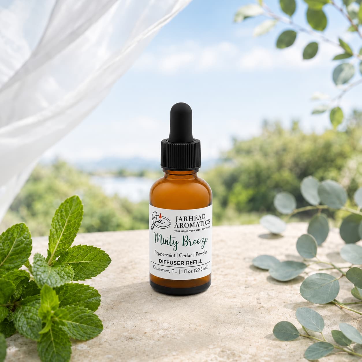 Minty Breeze Car Diffuser Refill | Peppermint, Eucalyptus & Cedarwood