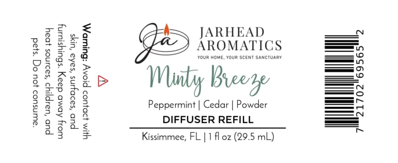 Minty Breeze Car Diffuser Refill | Peppermint, Eucalyptus & Cedarwood