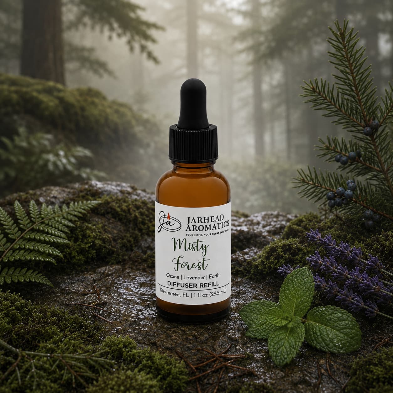 Misty Forest Car Diffuser Refill | Moss, Juniper & Rain-Kissed Woods