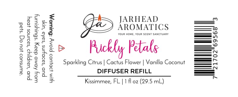Prickly Petals Car Diffuser Refill | Cactus Flower, Coconut & Sandalwood