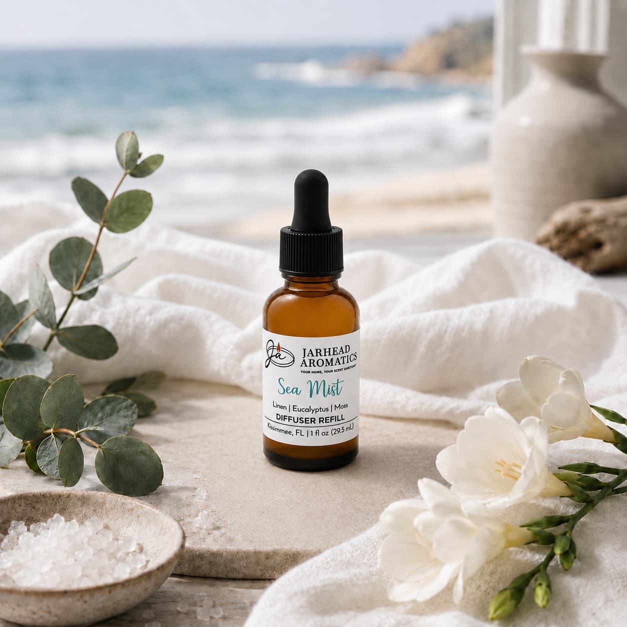Sea Mist Car Diffuser Refill | Fresh Linen, Sea Salt & Eucalyptus