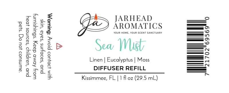 Sea Mist Car Diffuser Refill | Fresh Linen, Sea Salt & Eucalyptus