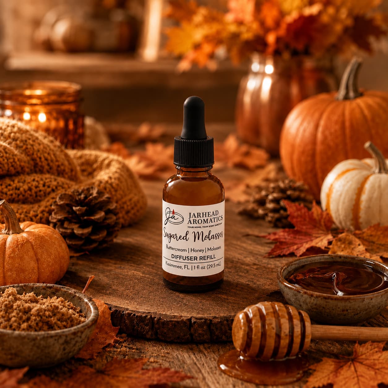 Sugared Molasses Car Diffuser Refill | Buttercream, Honey & Dark Molasses