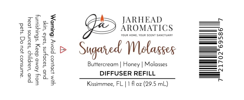 Sugared Molasses Car Diffuser Refill | Buttercream, Honey & Dark Molasses