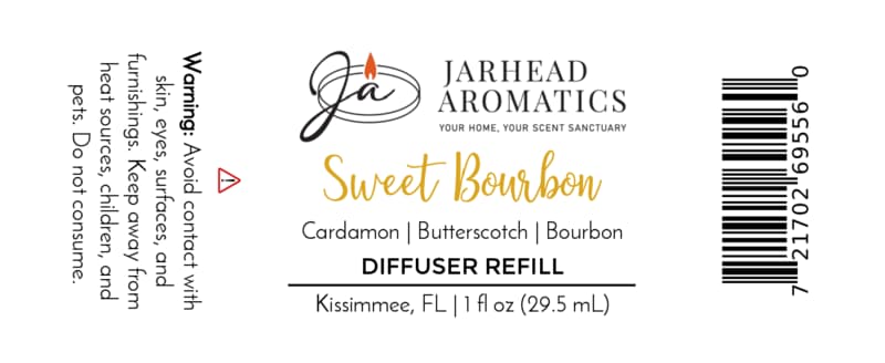Sweet Bourbon Car Diffuser Refill | Bourbon, Butterscotch & Brown Sugar