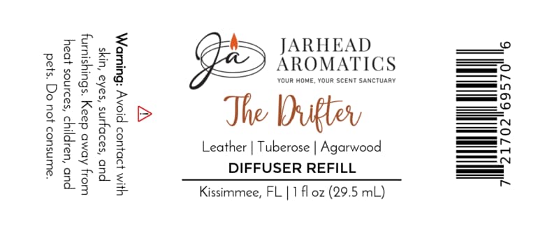 The Drifter Car Diffuser Refill | Leather, Agarwood & Tuberose