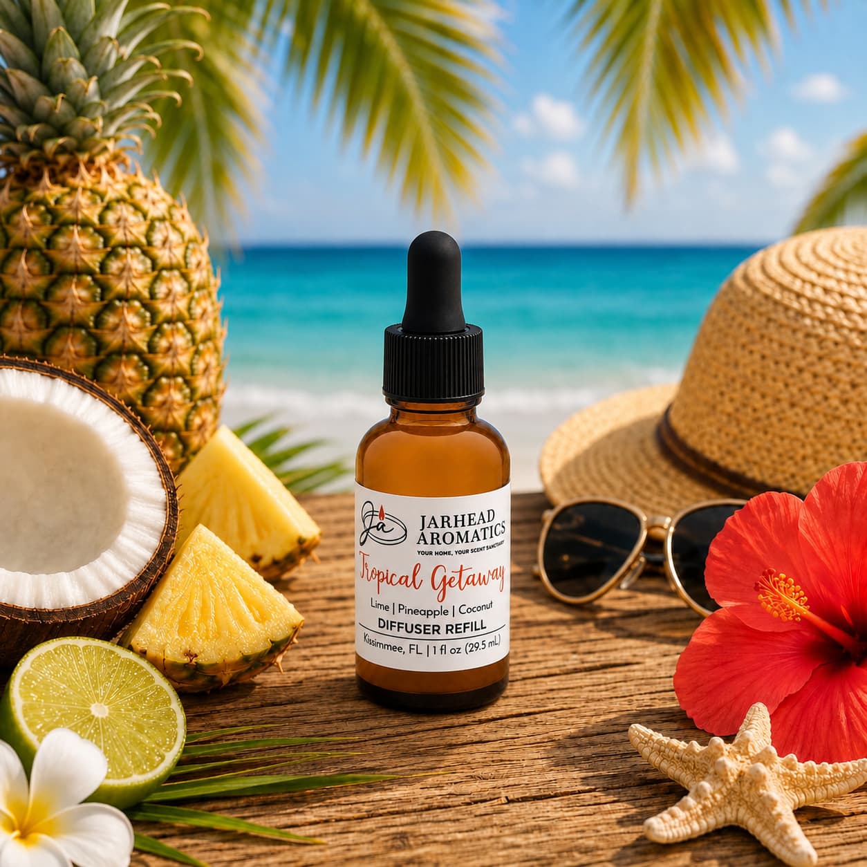 Tropical Getaway Car Diffuser Refill | Coconut, Mango & Pineapple