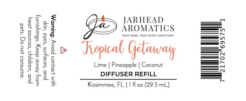 Tropical Getaway Car Diffuser Refill | Coconut, Mango & Pineapple