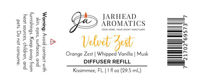 Velvet Zest Car Diffuser Refill | Citrus, Vanilla & Caramel